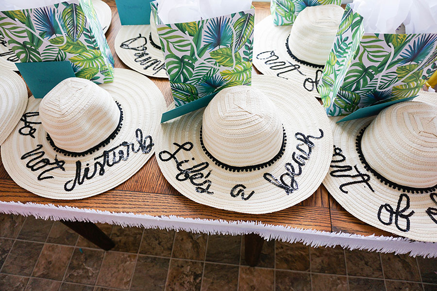 Custom made floppy hats for a beach bachelorette party!