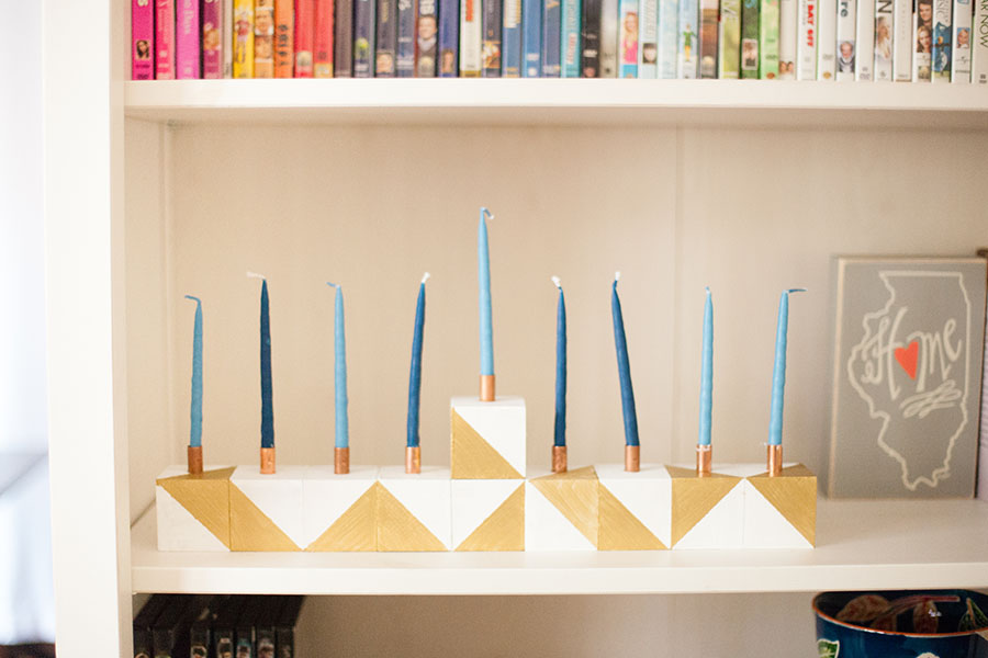Make this menorah all by yourself! Super easy DIY tutorial right this way. by Love Always, Audrey blog