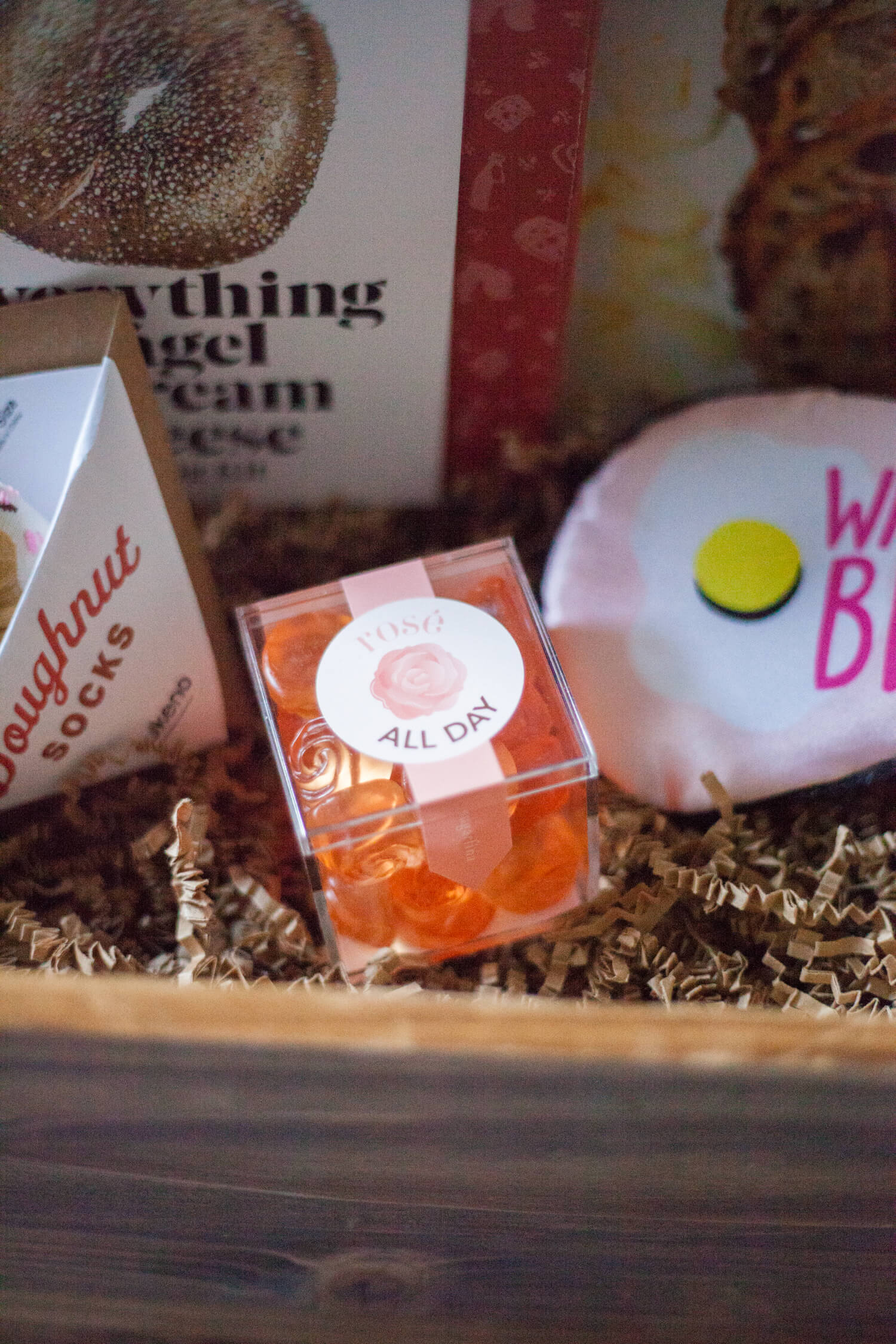 Brunch-themed adult gift basket idea