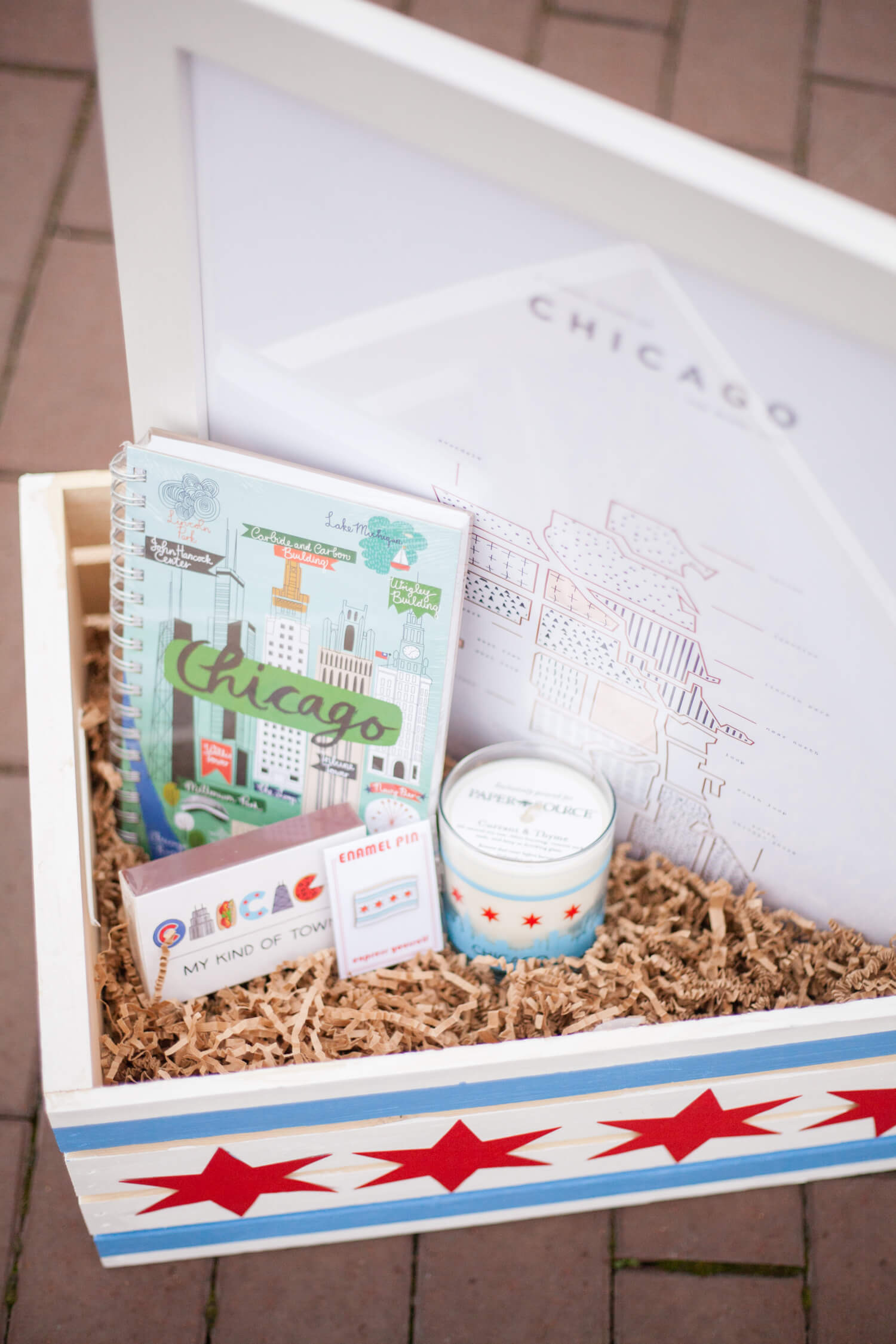 Chi town-themed gift basket. Perfect for an adult Easter basket, or as a housewarming present!