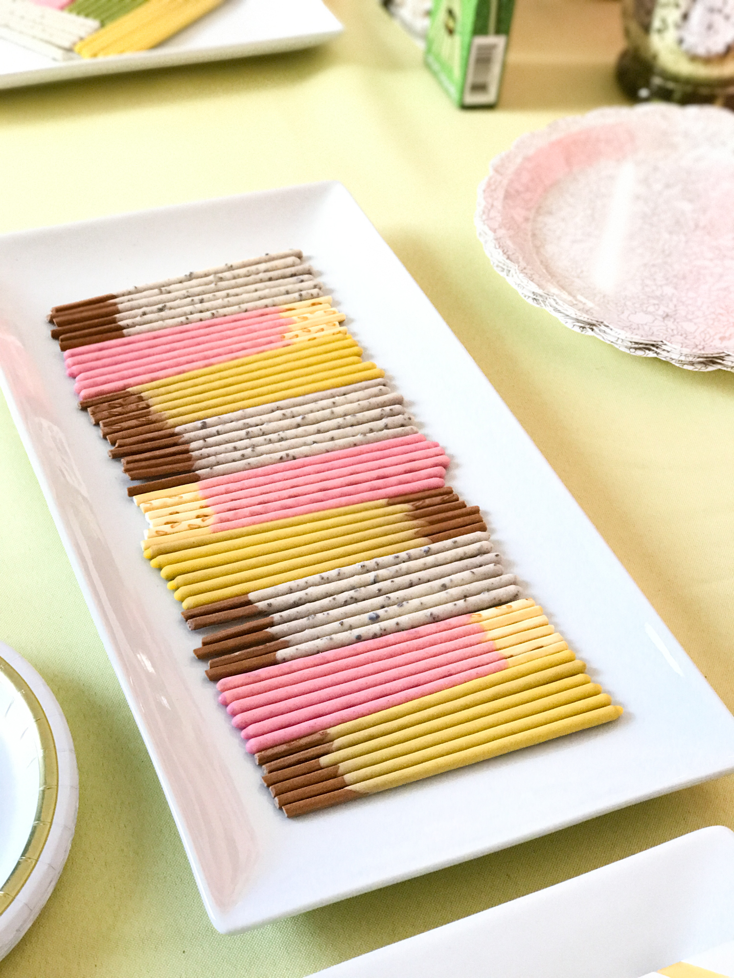 Tip: arrange Pocky in a fun pattern!