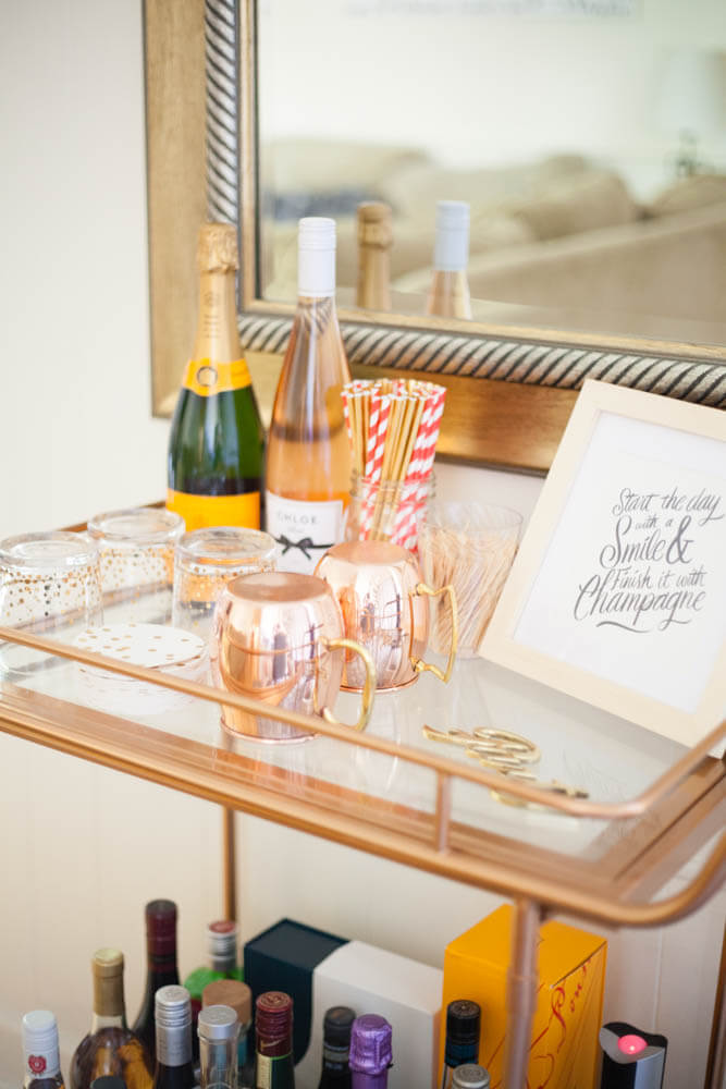 How to put together a bar cart