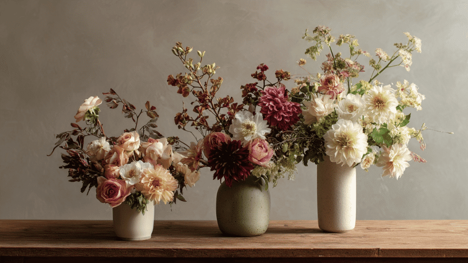 Bright mix of colorful DIY flower bouquets styled for different occasions