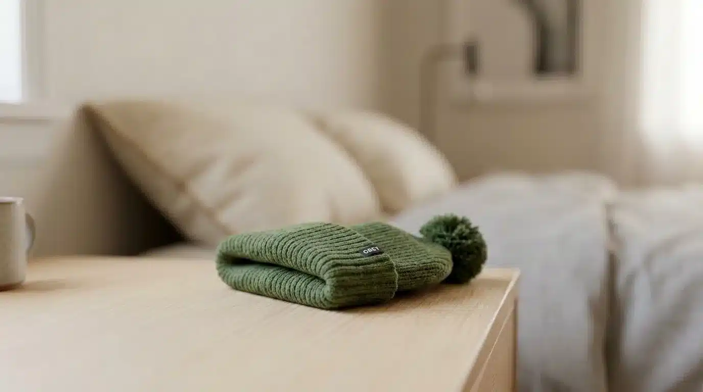 Cold-Weather Beanie kept on a table