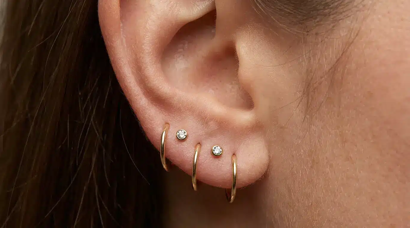 Double and stacked lobe piercing styling ideas
