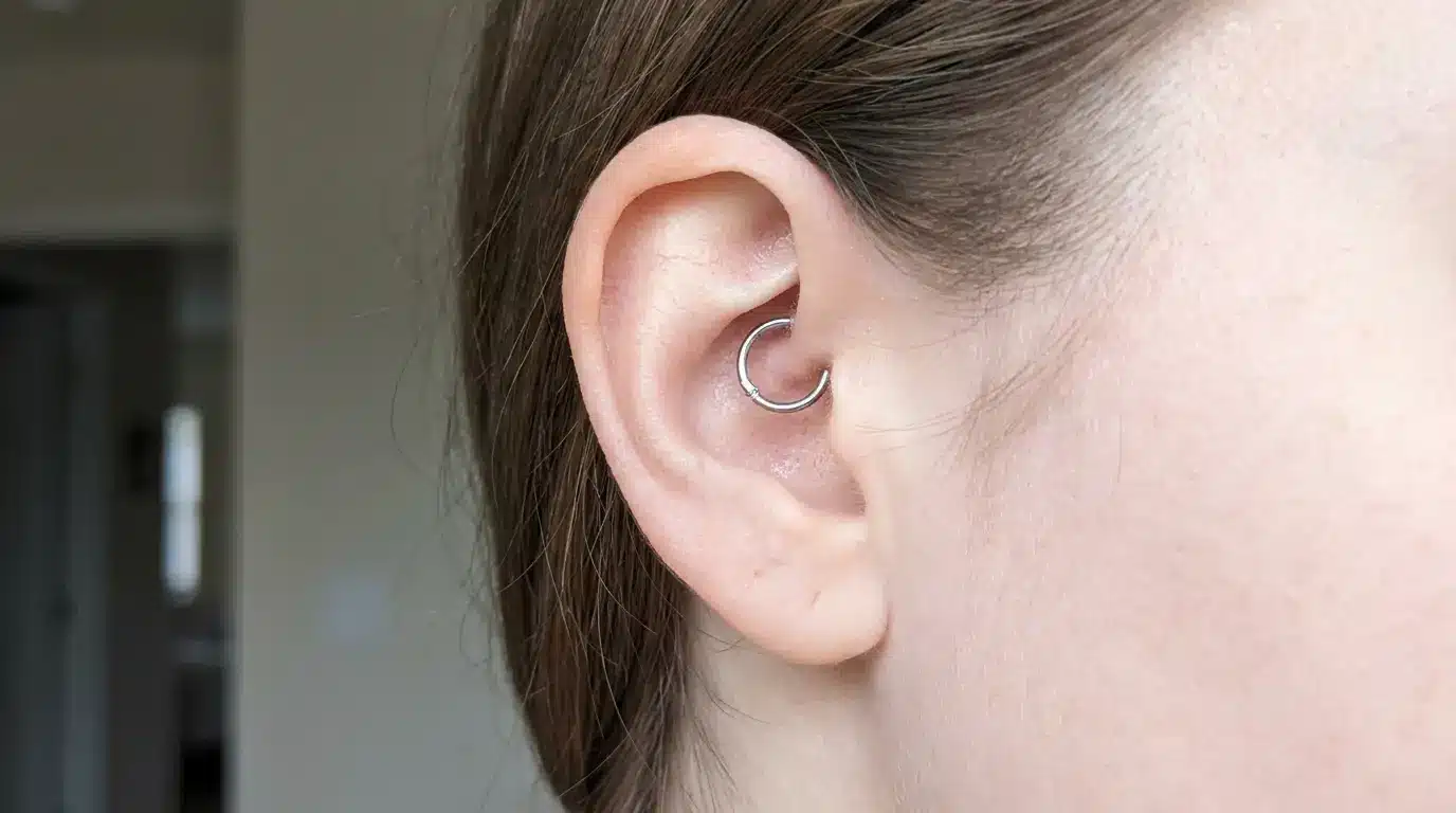 Ear with a daith piercing