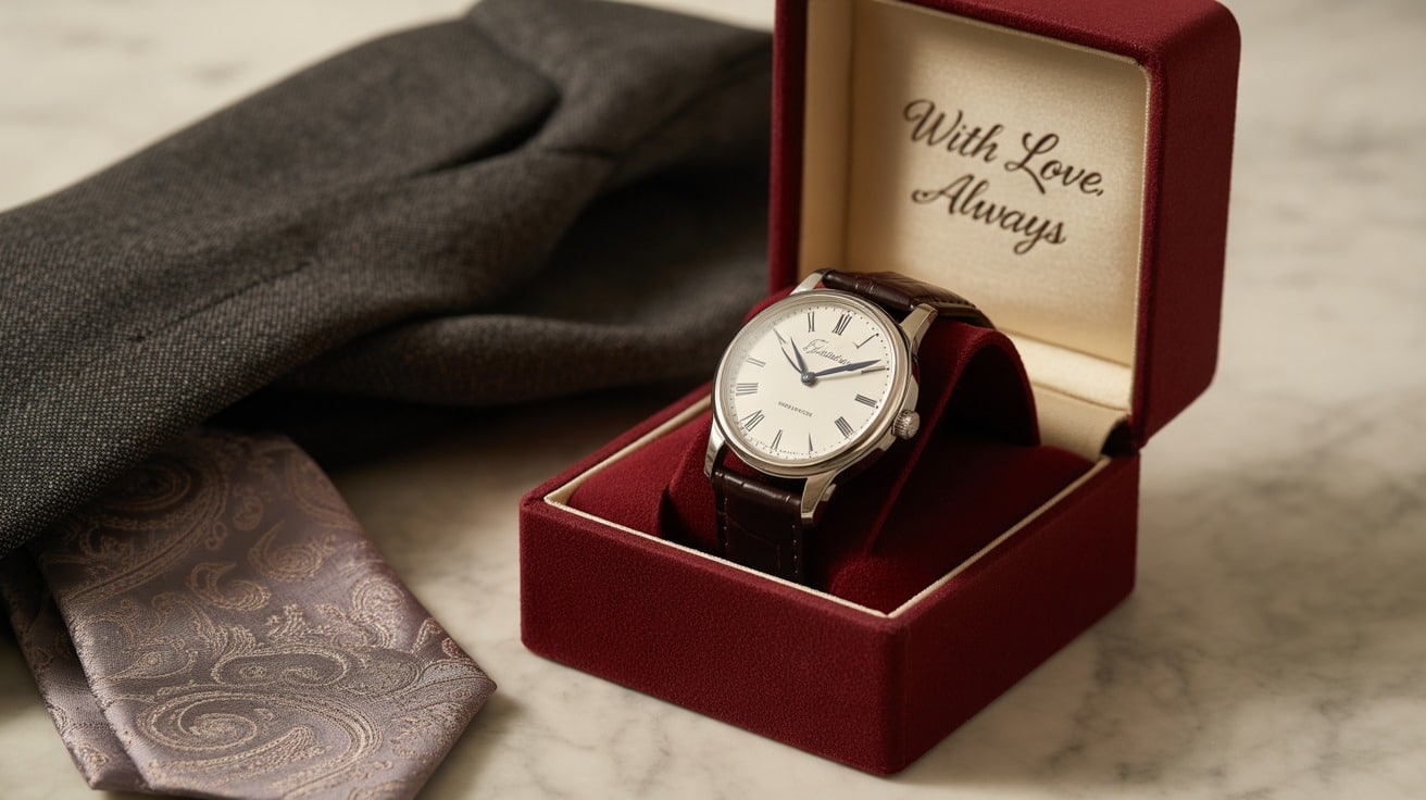 Engraved watch wedding gift for groom