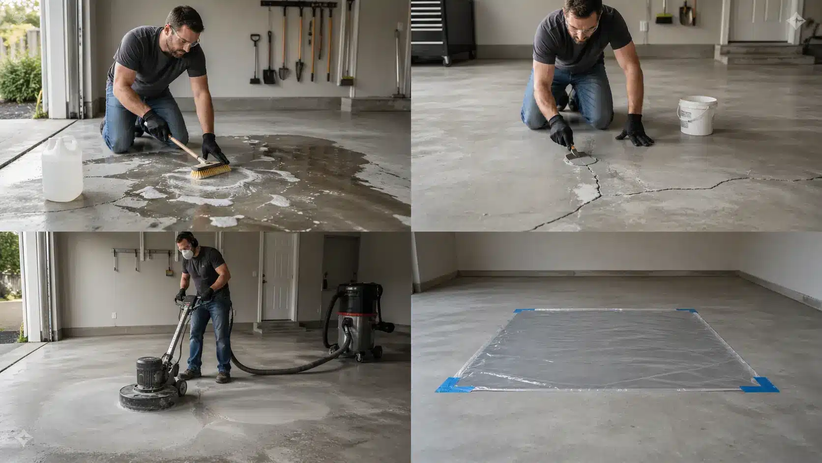 Garage floor prep steps
