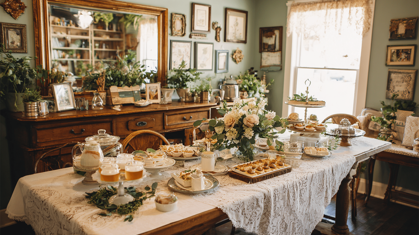Intimate bridal shower celebration with personalized decor, games, gift-giving, and a thoughtfully planned menu.