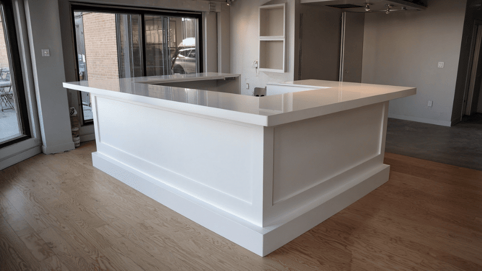Modern DIY bar with clean design and simple layout in a bright indoor space.