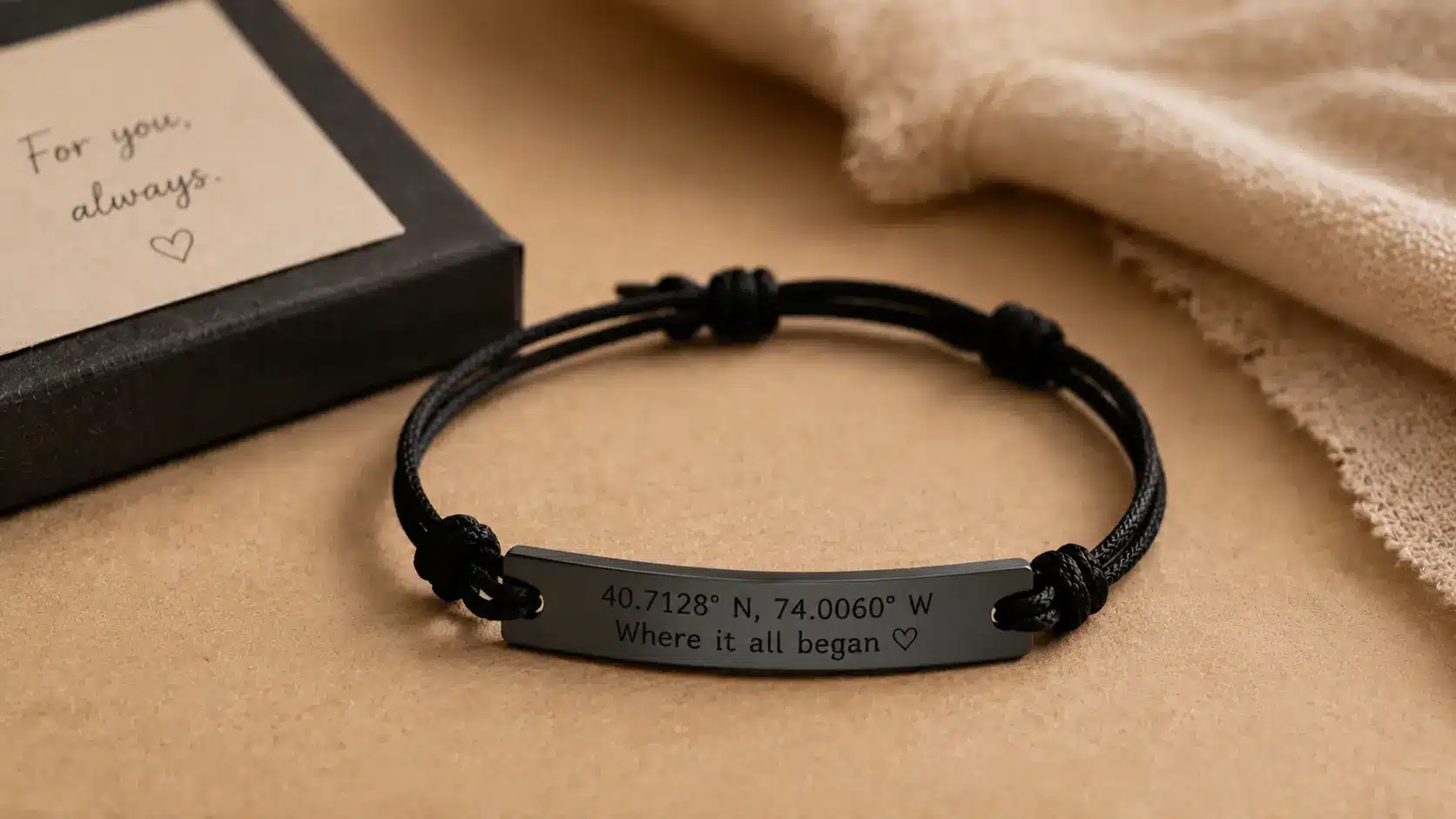 Personalized keepsake bracelet with heartfelt message