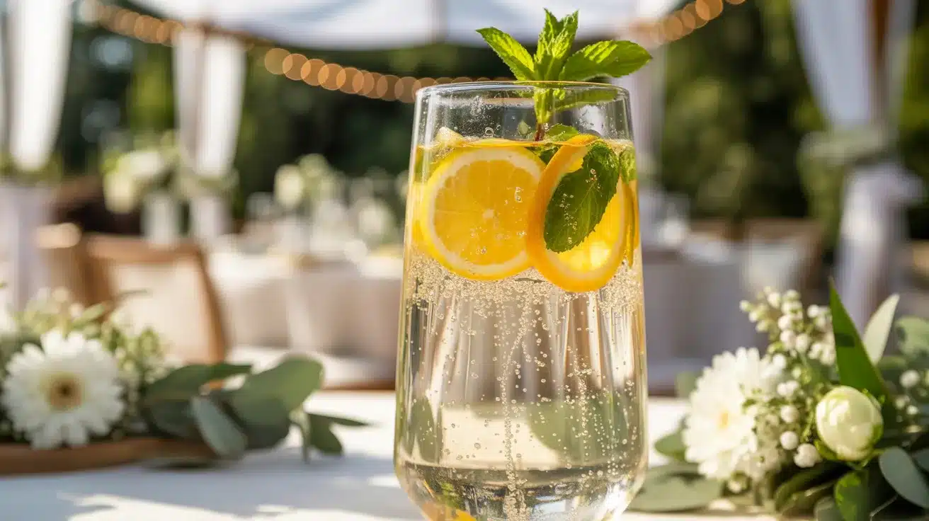 Refreshing citrus mint cooler at a wedding