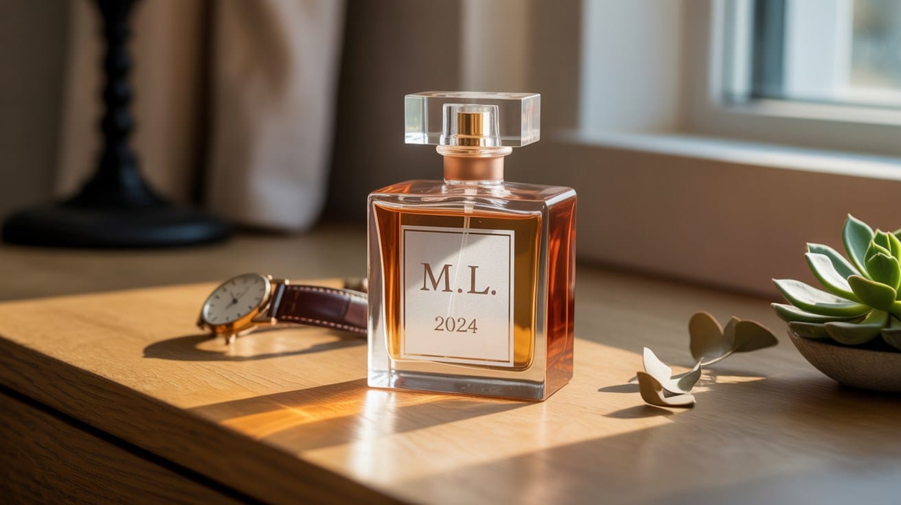 Signature fragrance bottle wedding gift for groom