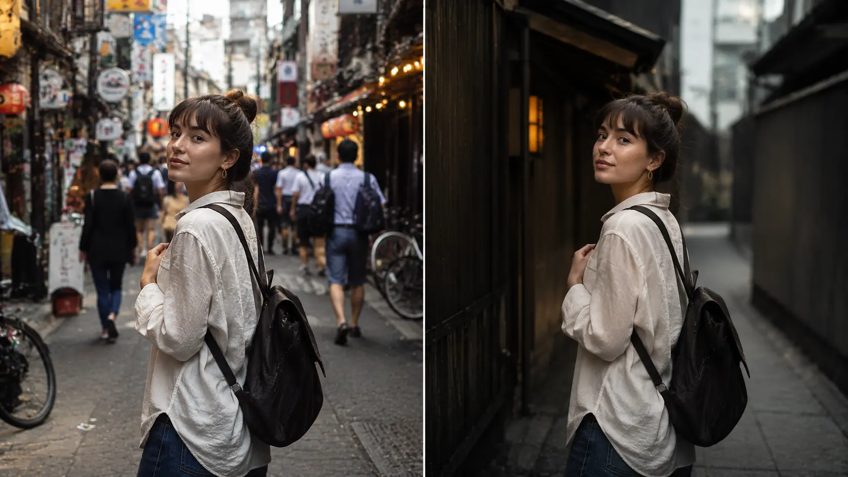 Comparison of cluttered vs clean background in travel photography