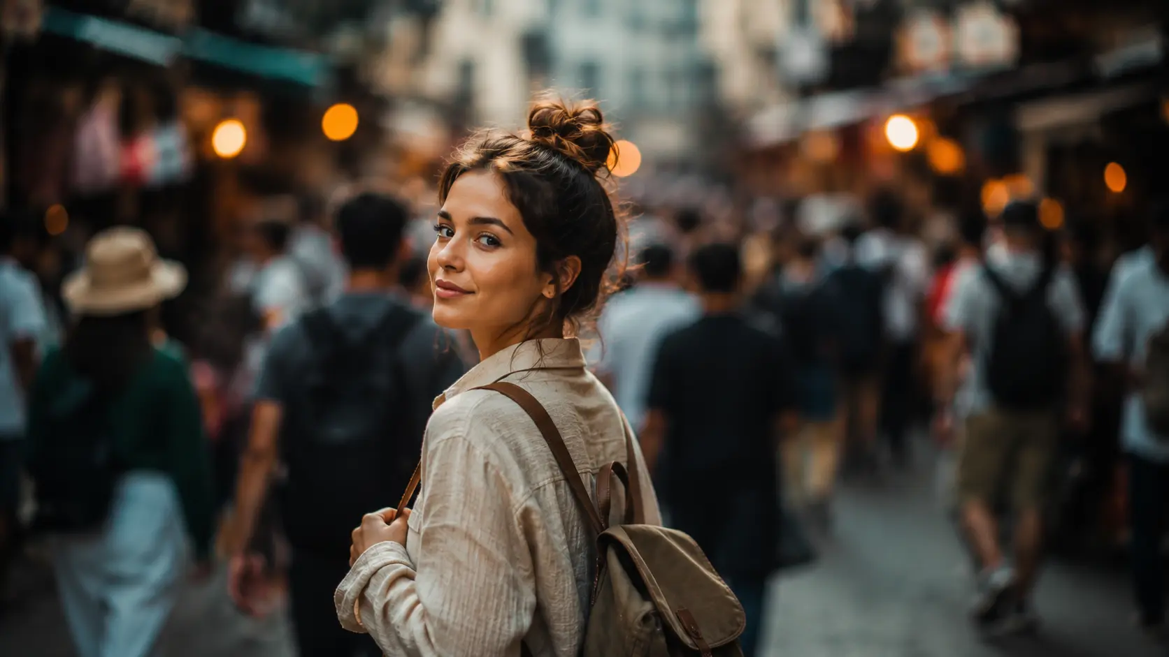Single clear subject standing out in a busy background