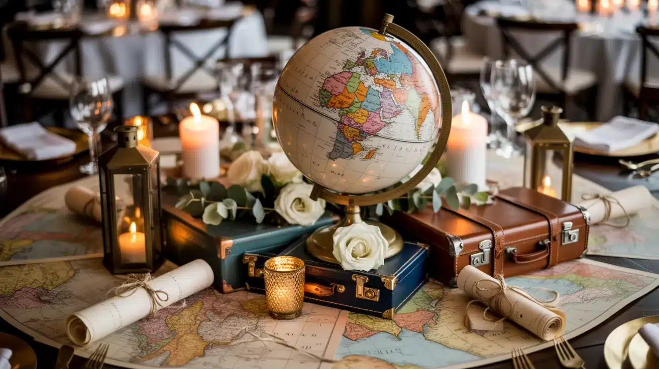 Personalized themed wedding centerpiece display