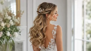 half up half down wedding hairstyle