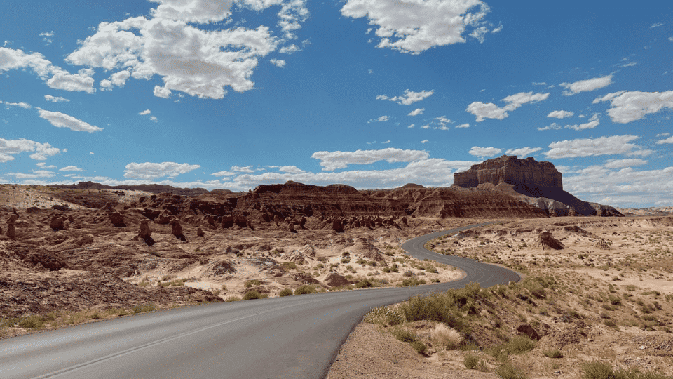 Dramatic red rock formations and desert landscapes along the Grand Circle route in the Southwest USA.