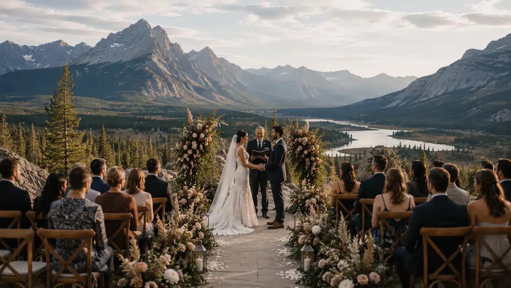 National park wedding setting framed by sweeping landscapes and dramatic natural scenery.